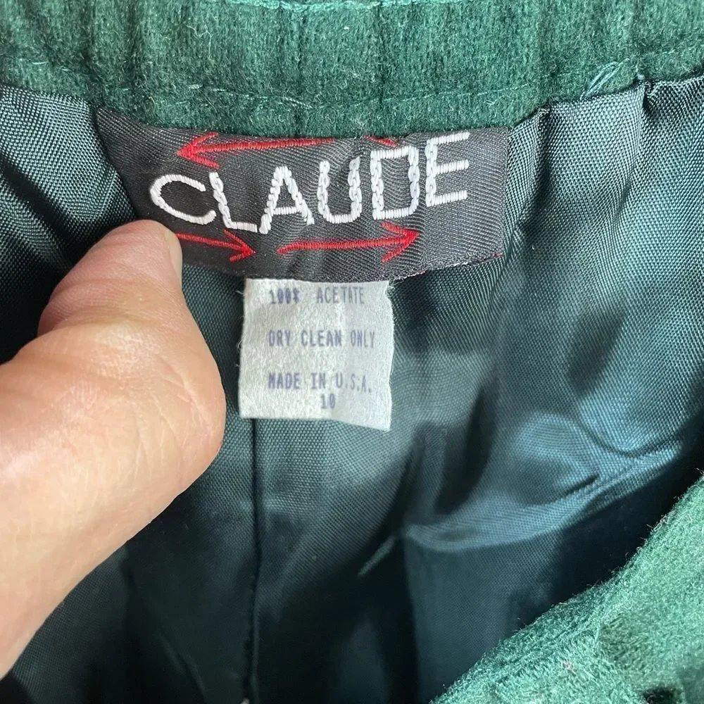 Claude Green Wool Pants Size 10 EUC - Picture 4 of 4